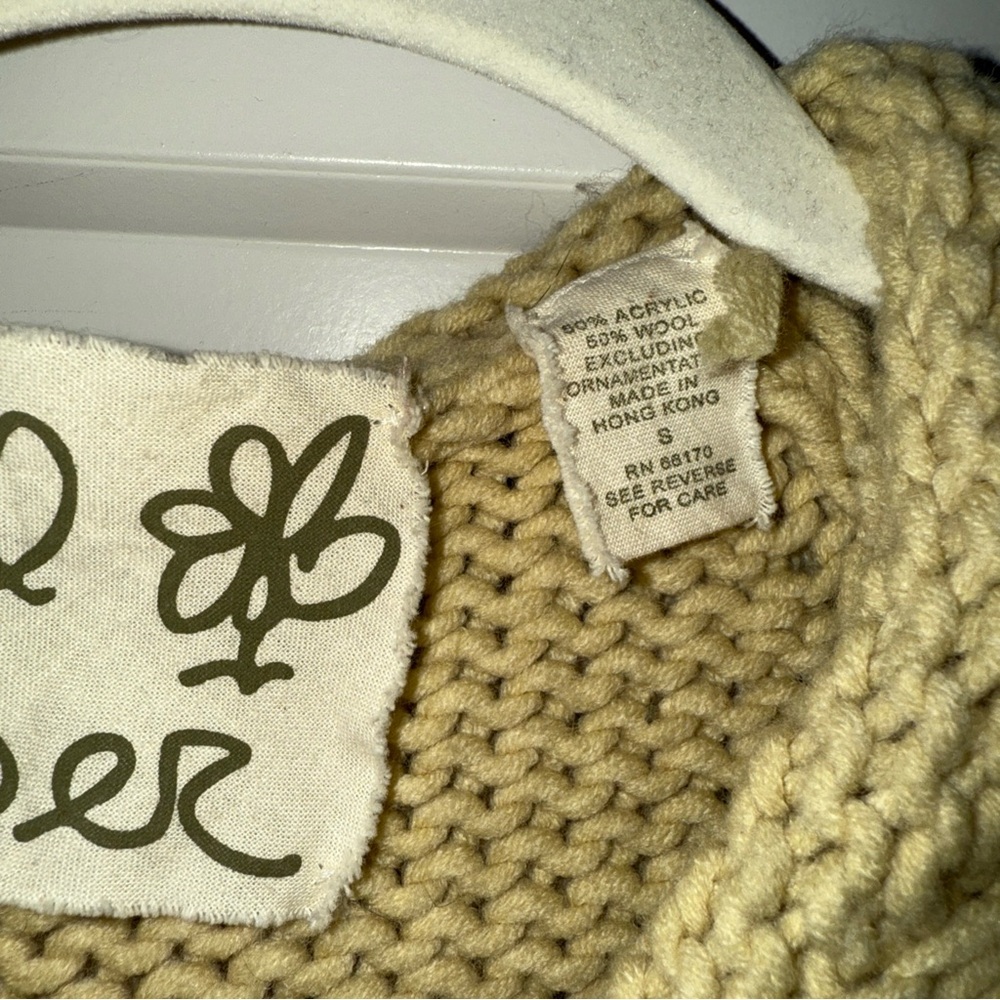 Floral Knit Cardigan - Cream and Green - Picture 5 of 8